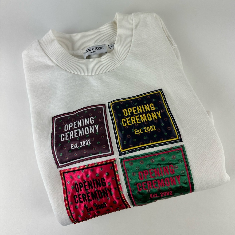 Opening Ceremony Medallion Patchwork Sweatshirt. … - image 1